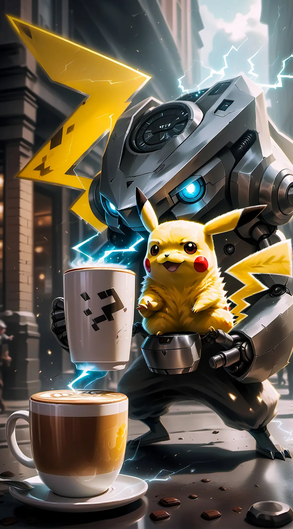 ai character: Pikachu  background