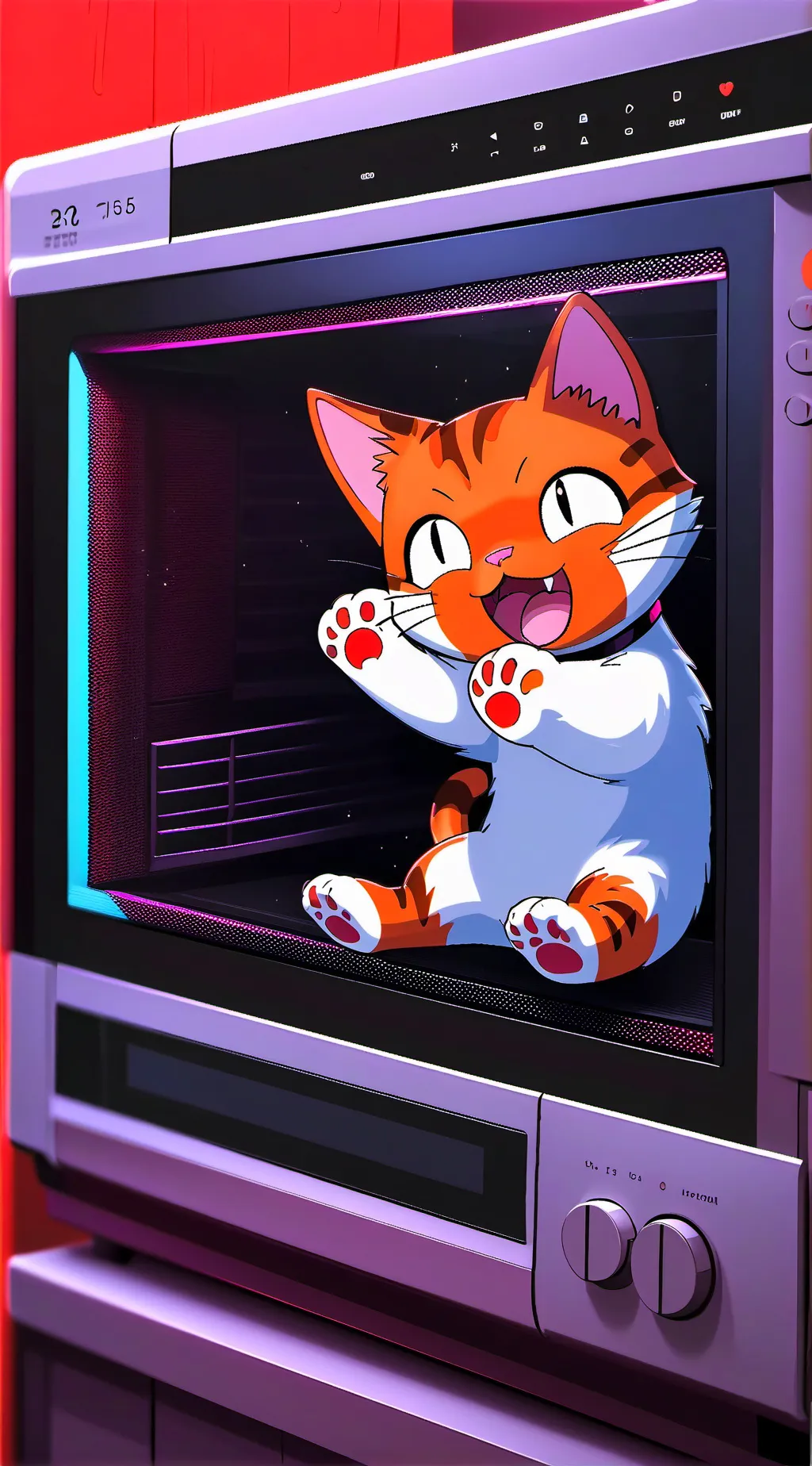 ai character: dancing cat background