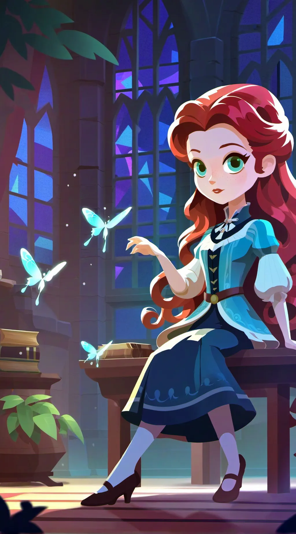 ai character: hair girl background