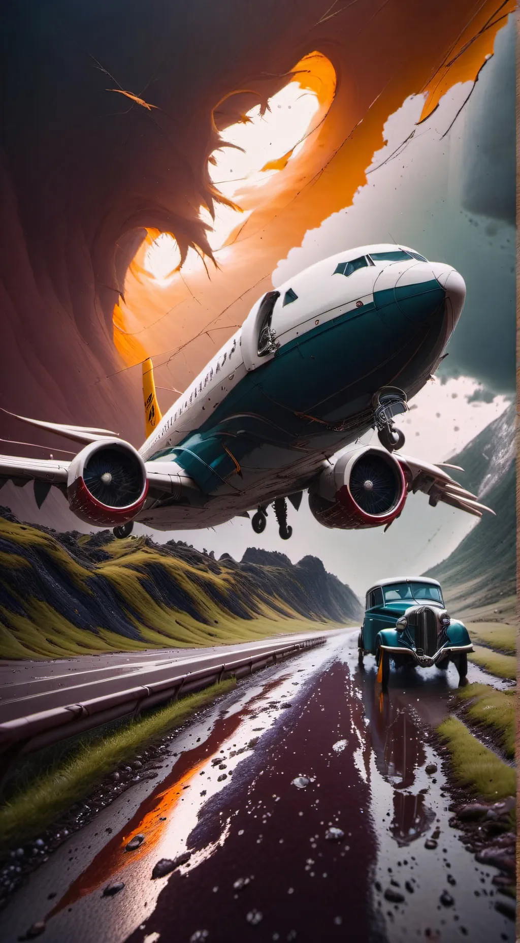 ai character: MHA plane trip background