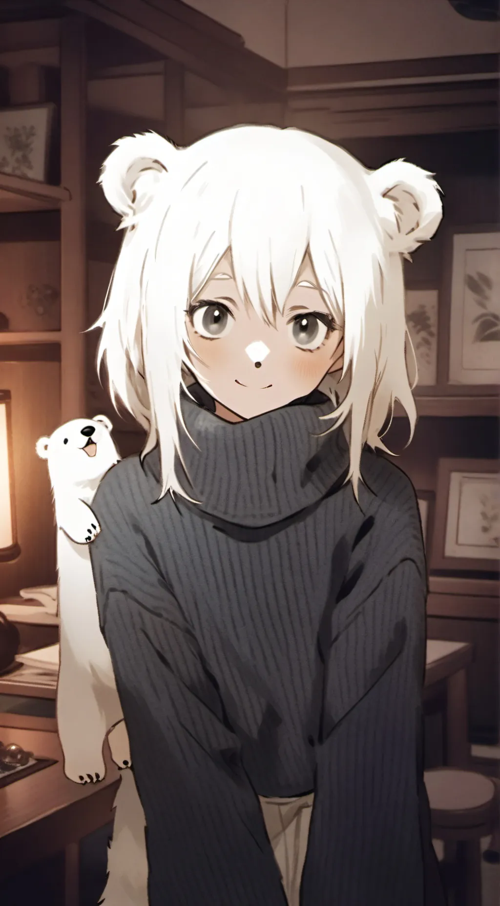 ai character: Aurora the Polar Bear Furry background