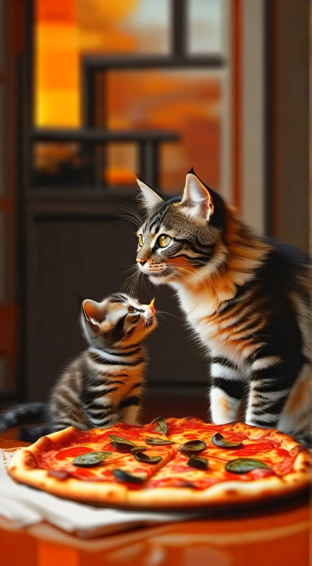 ai character: Cat and kitten background