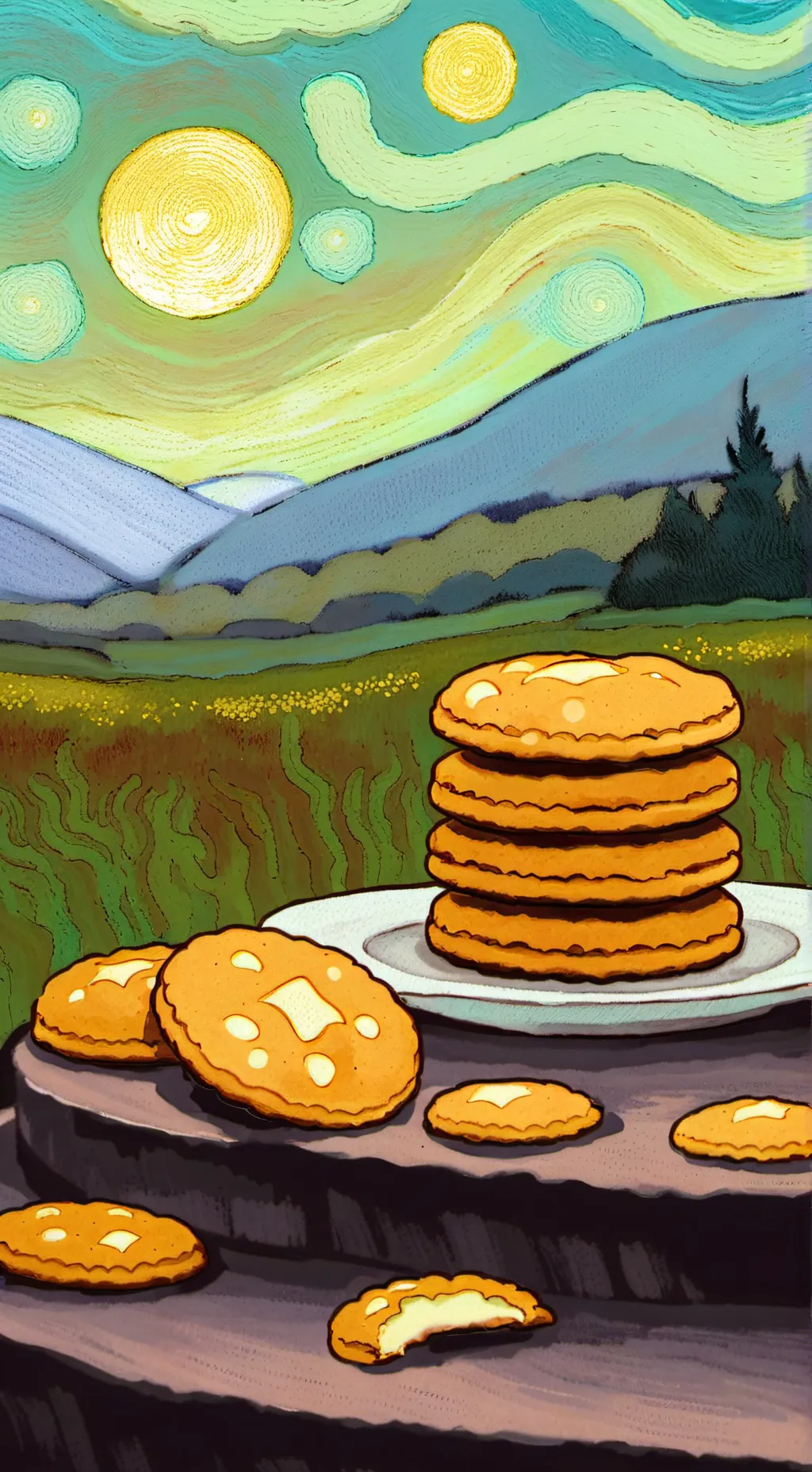 ai character: galleta background