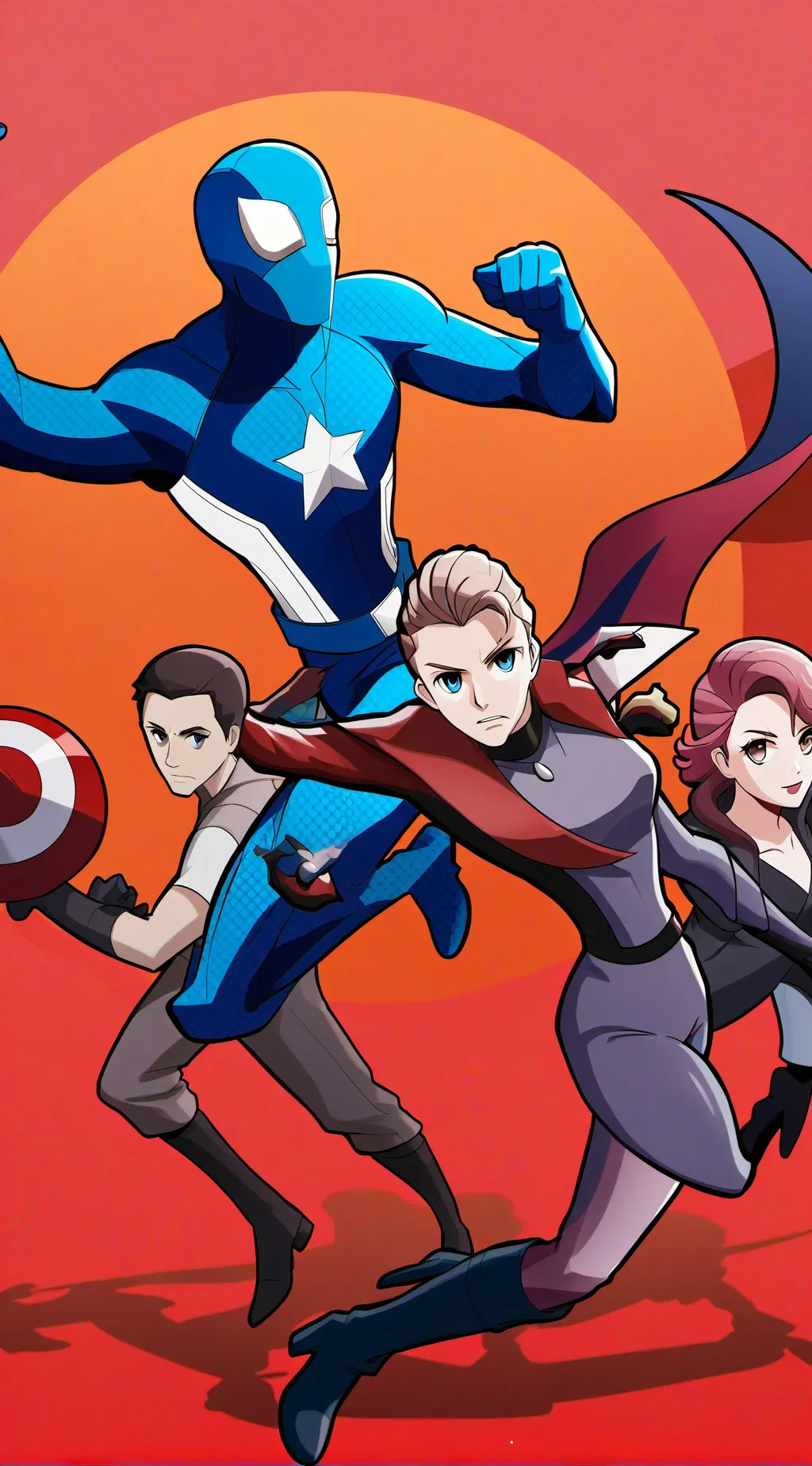 ai character: Avengers x JW background