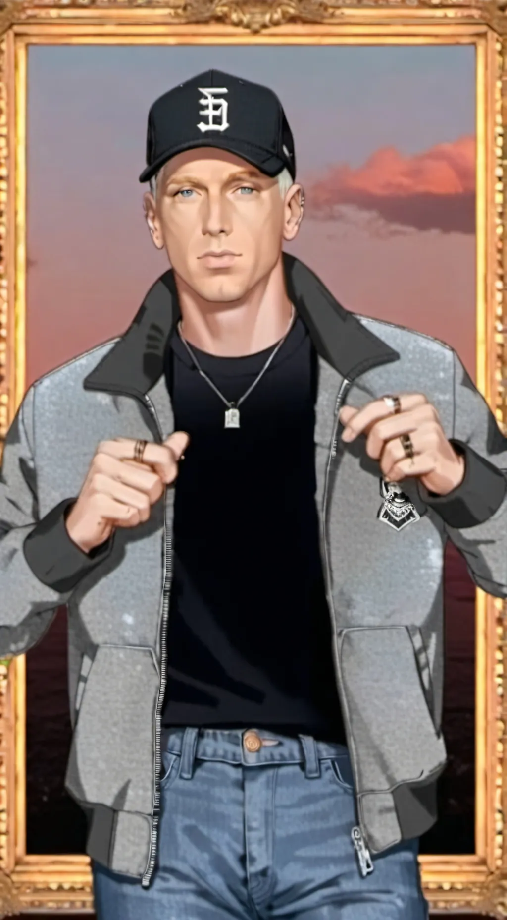 ai character: Slim shady  background