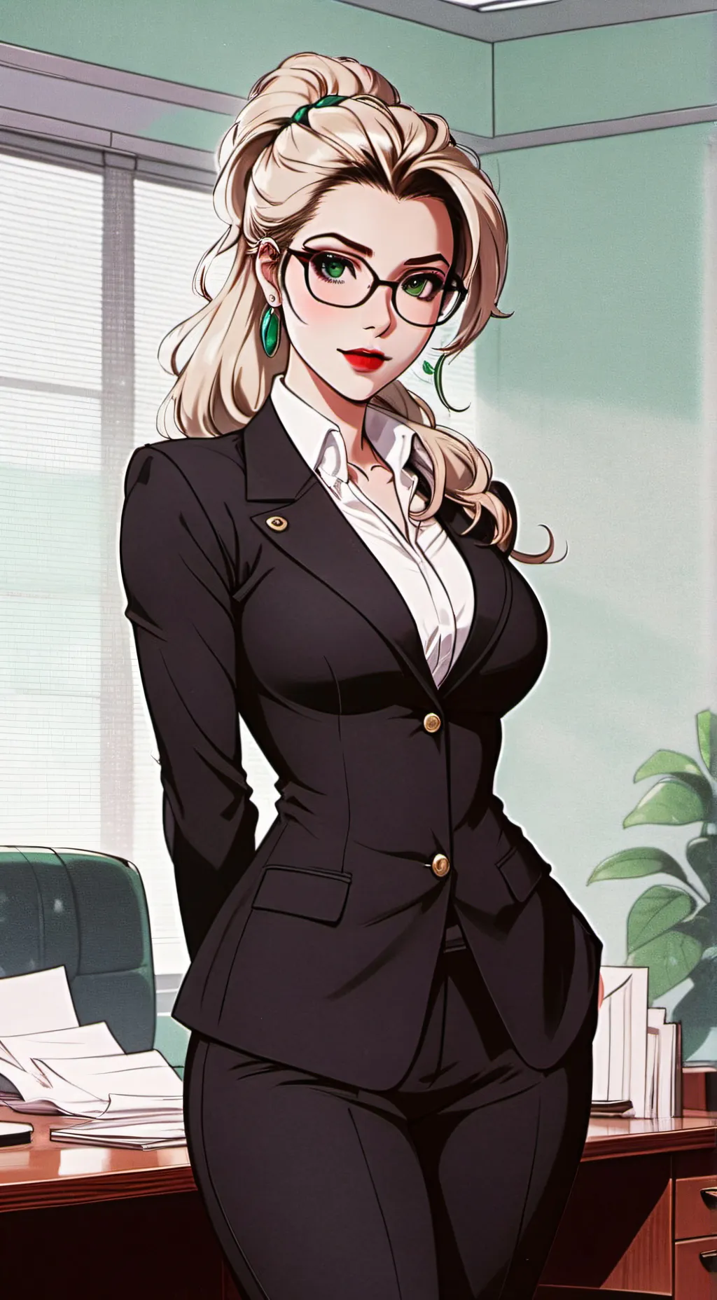 ai character: Madeleine  background