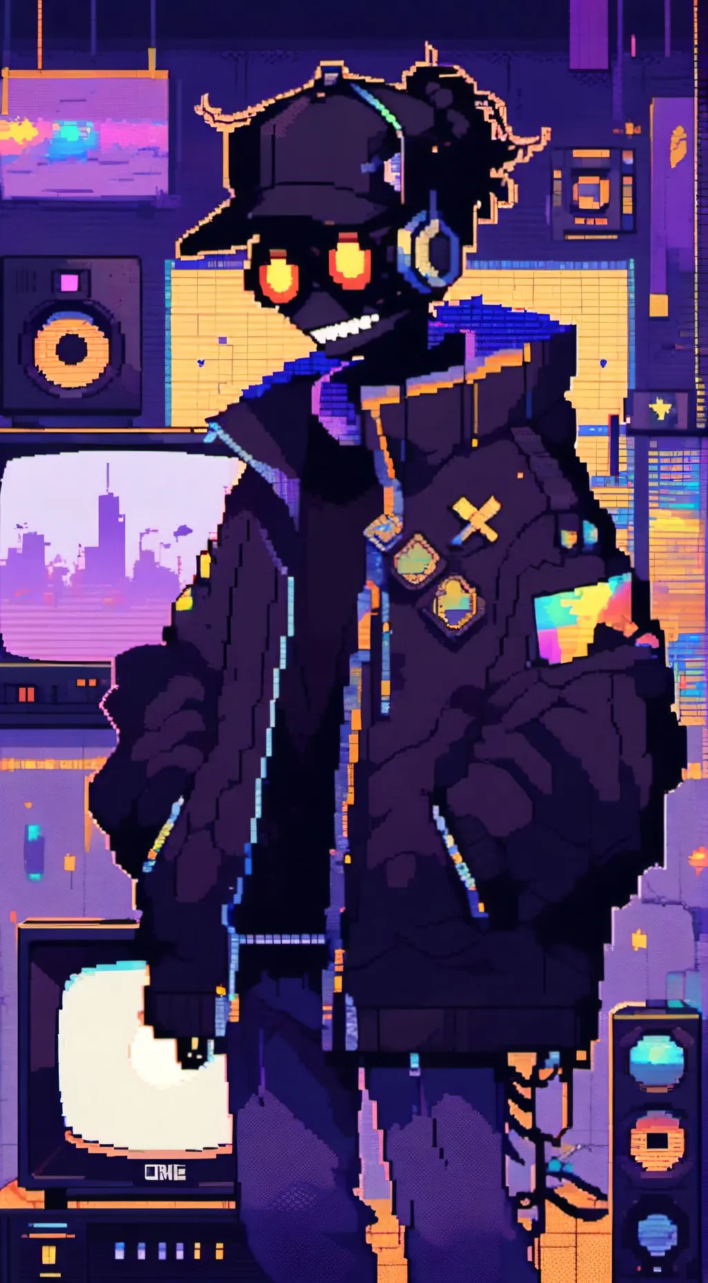 ai character: shadow tv man background
