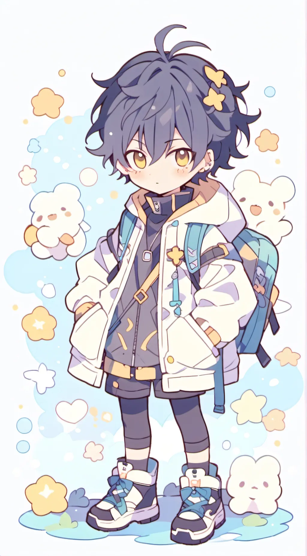 ai character: Dan da dan x JJK background