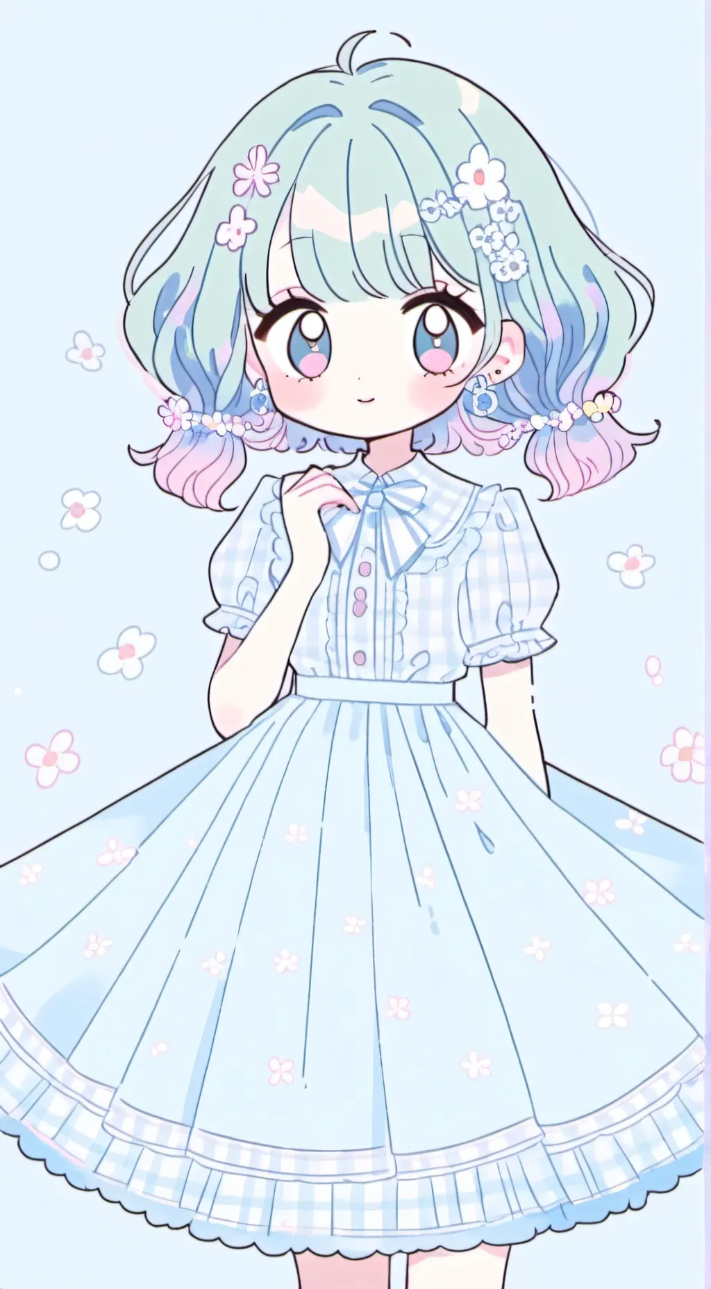 ai character: hair girl background