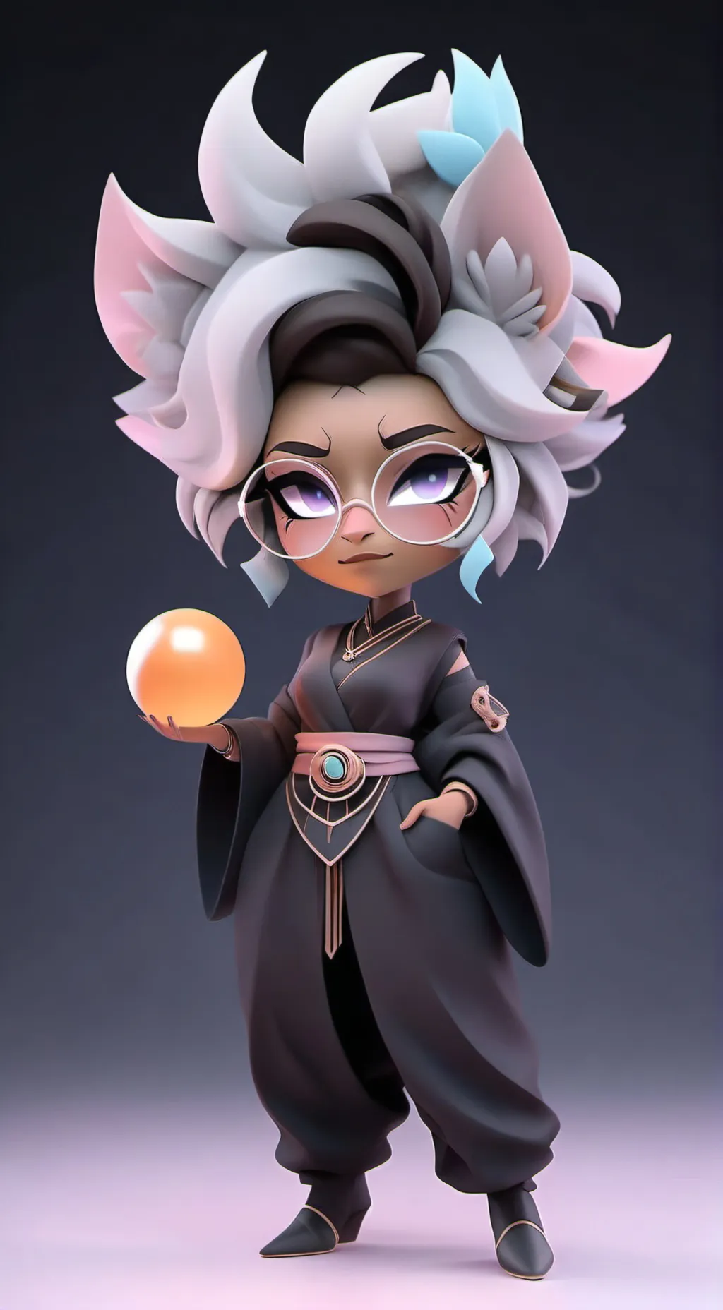 ai character: therian silver background