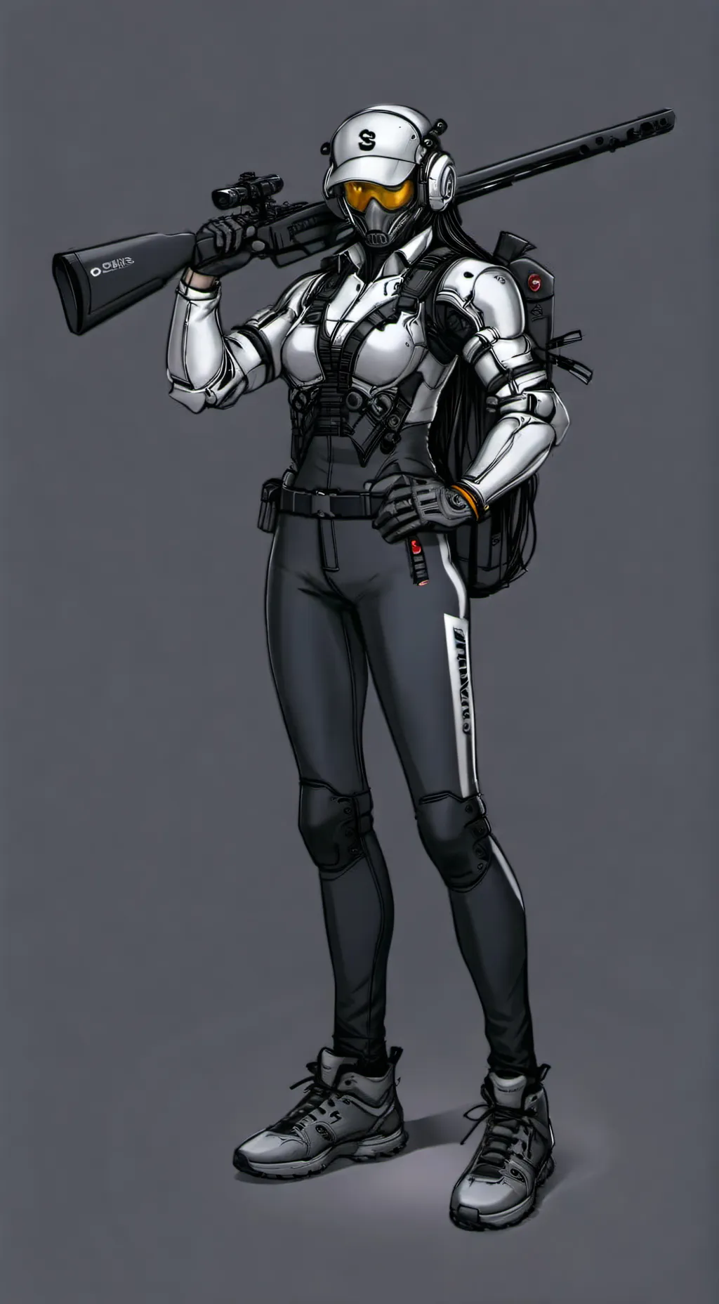 ai character: camara woman  background