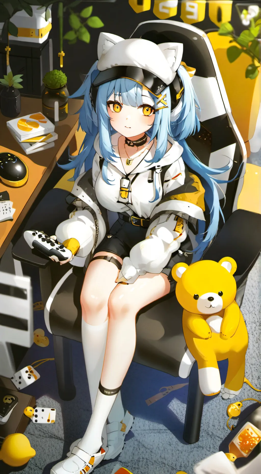 ai character: Blu background