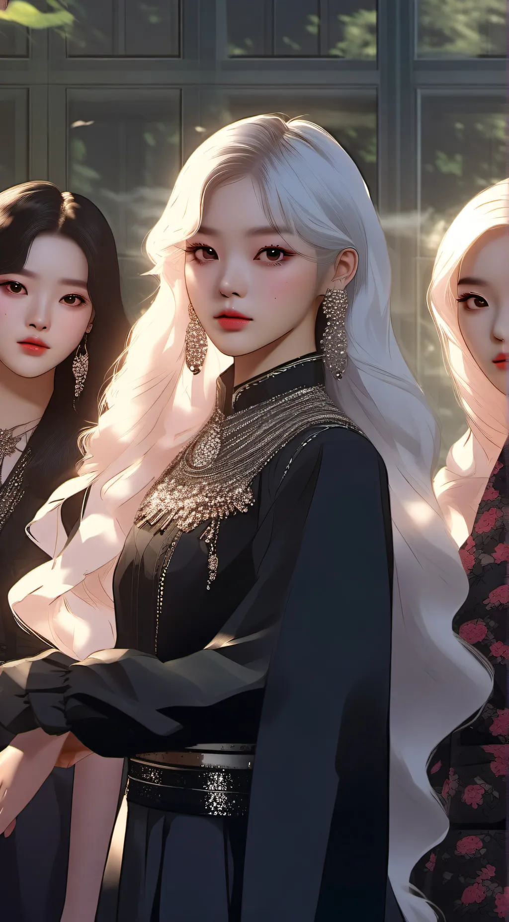 ai character: black pink background