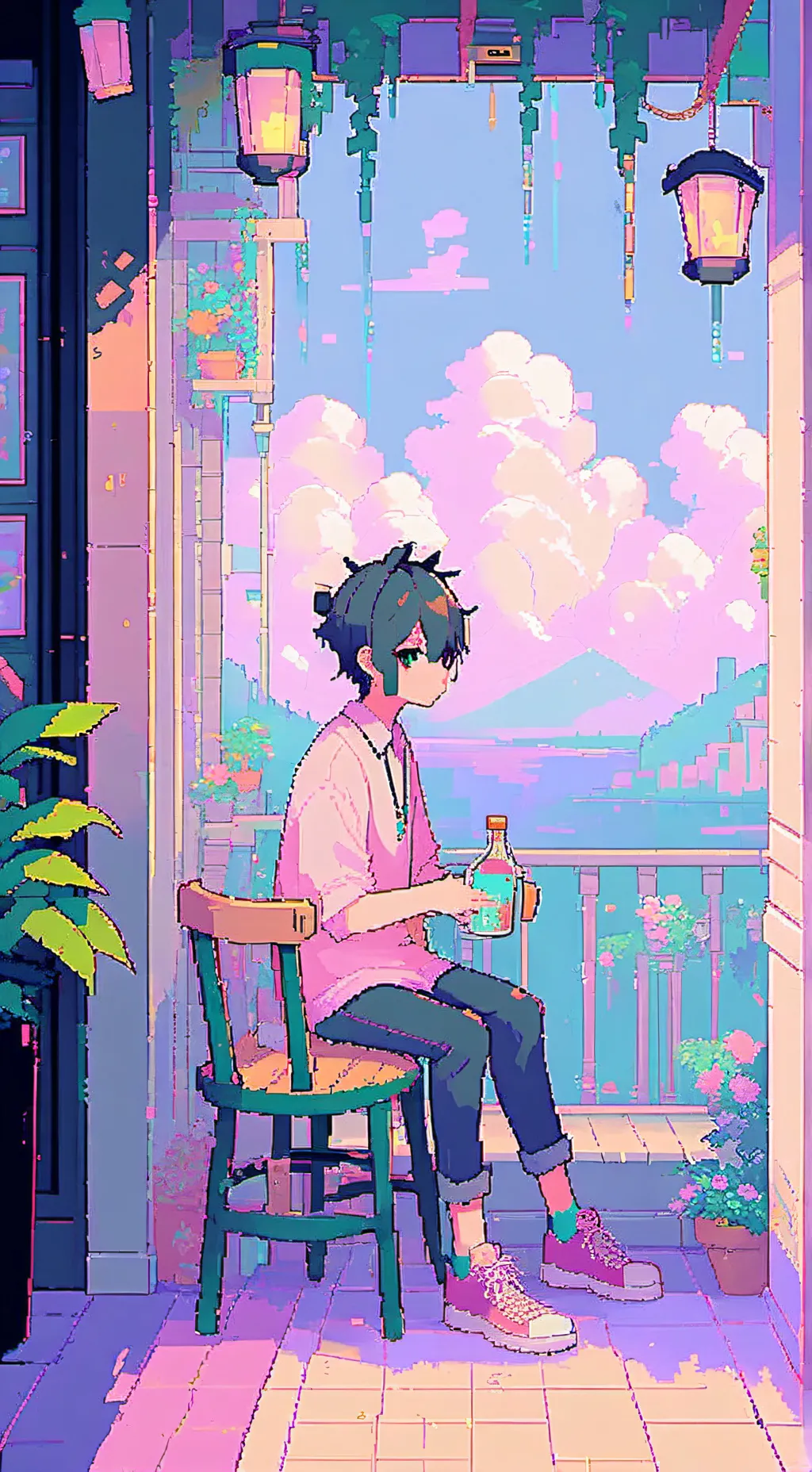 ai character: Oil up background