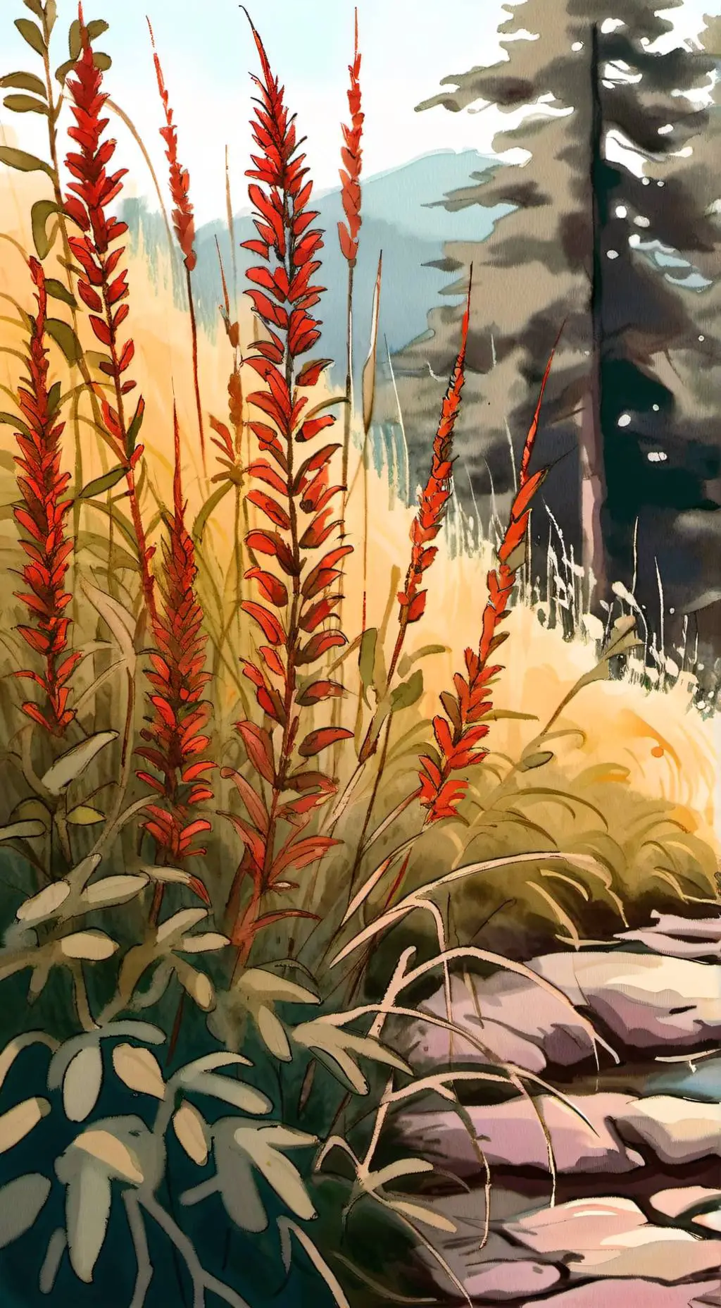 ai character: Red Grass background