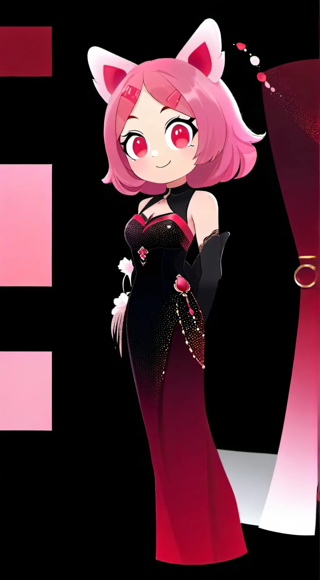 ai character: Red Ruby background