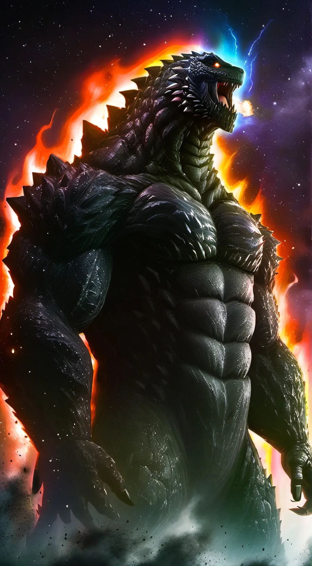 ai character: Godzilla plays has background