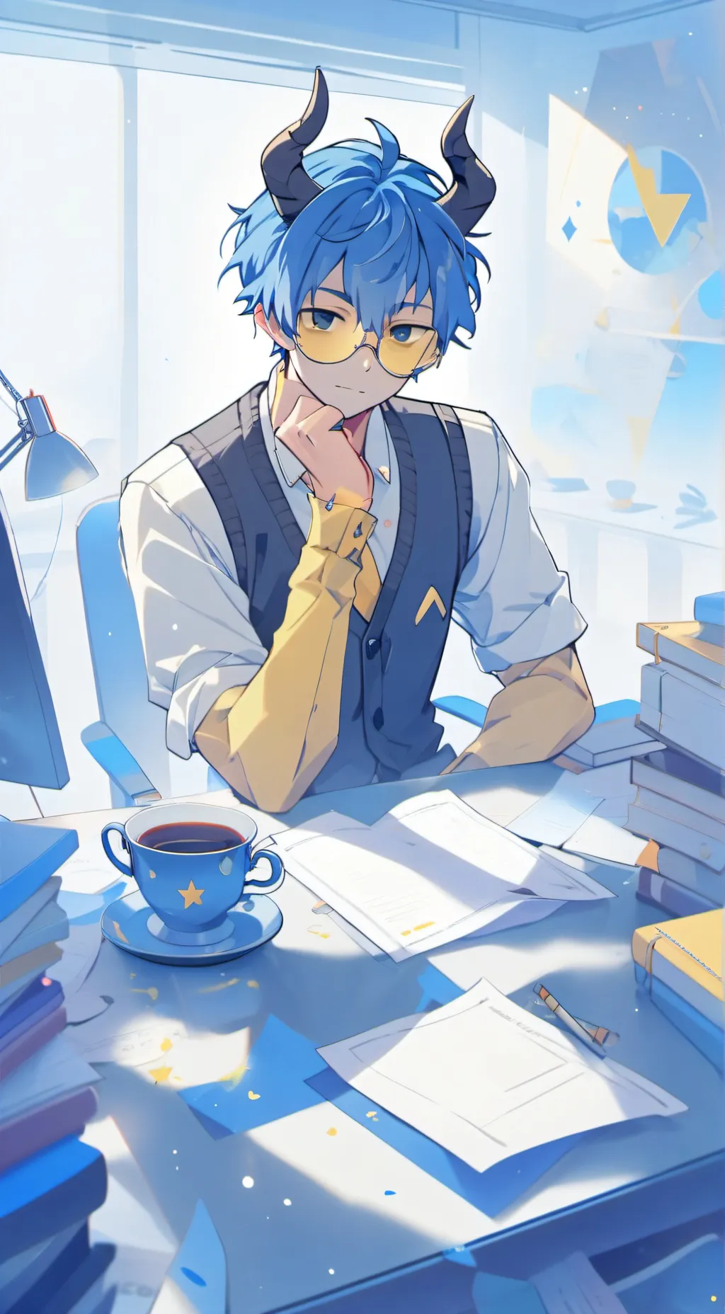ai character: late to school background
