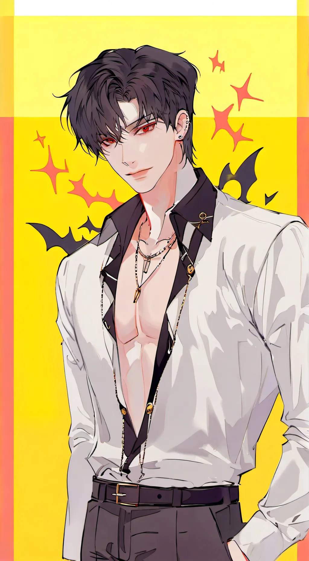 ai character: Aaron vampire  background