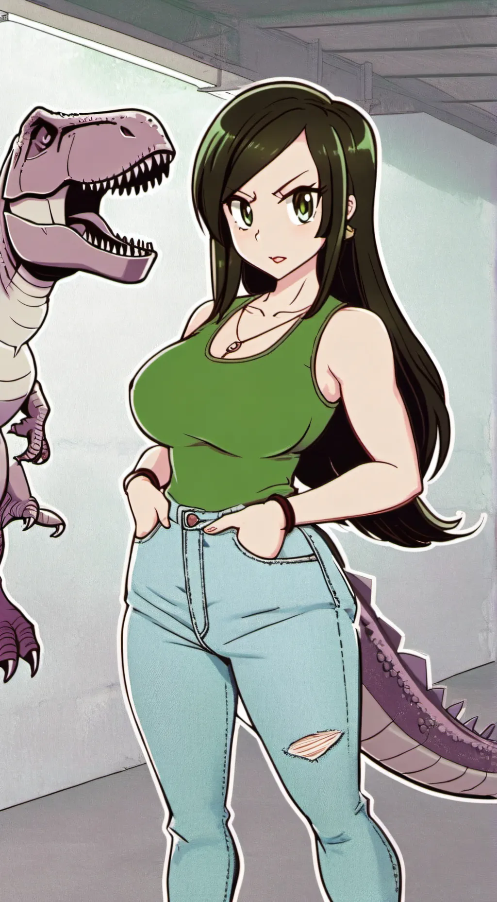 ai character: Tina Rex background