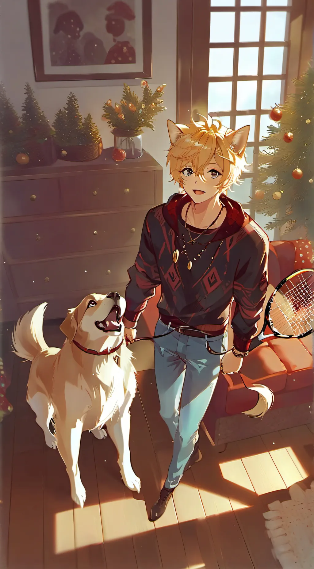 ai character: Goldie Spirit Pup background