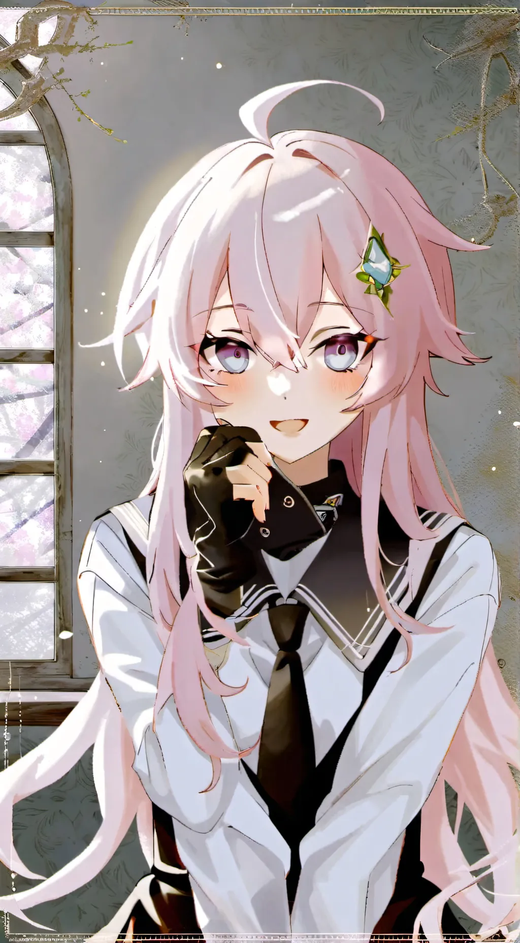 ai character: Violet background