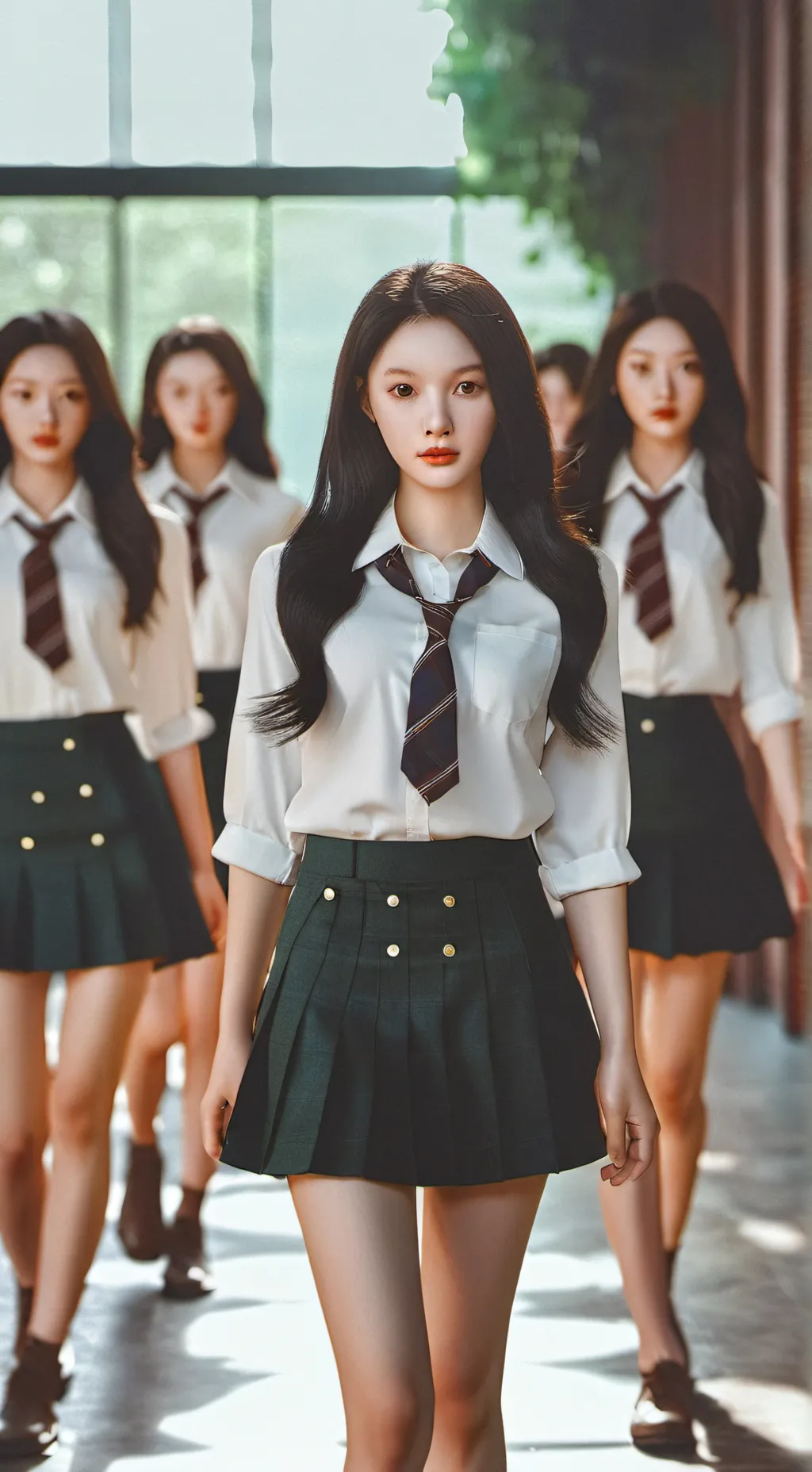 ai character: Babymonster school background
