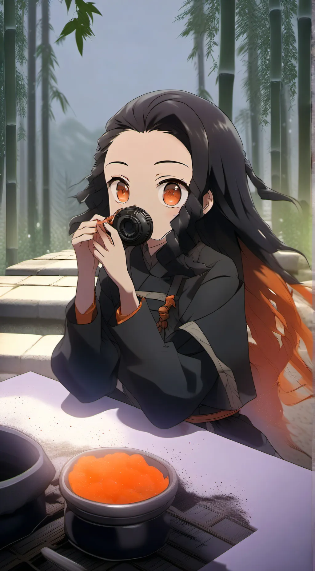 ai character: Nezuko Kamado background