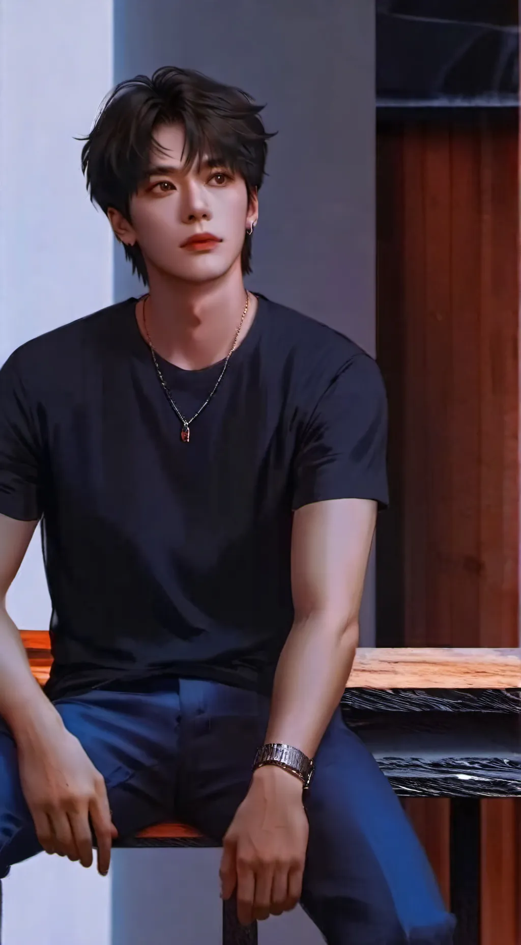 ai character: hyunjin  background