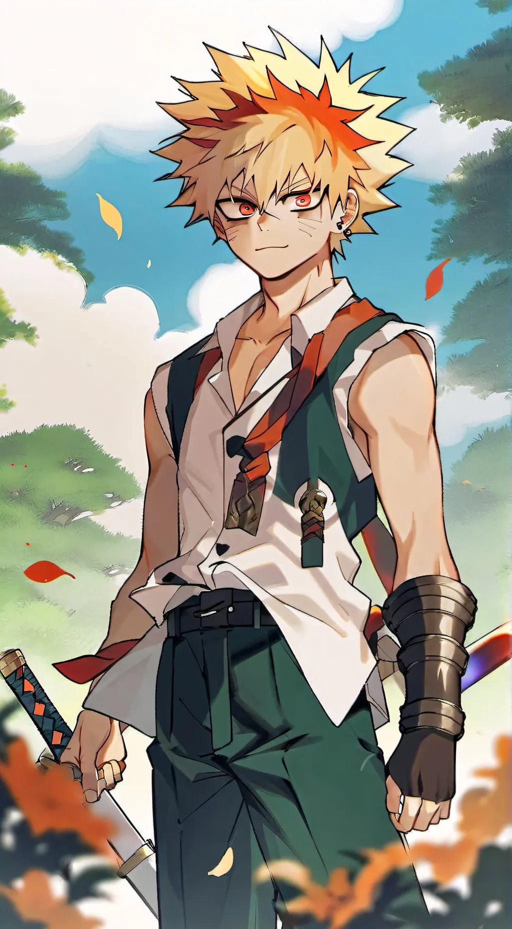 ai character: Bakugo mha background