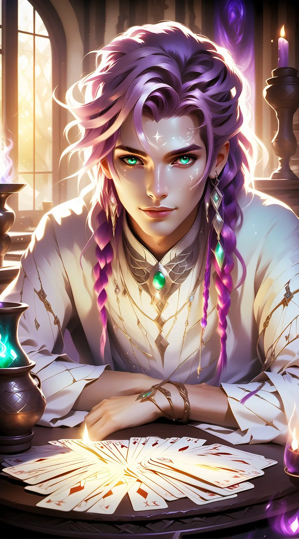 ai character: Sage Evergreen background