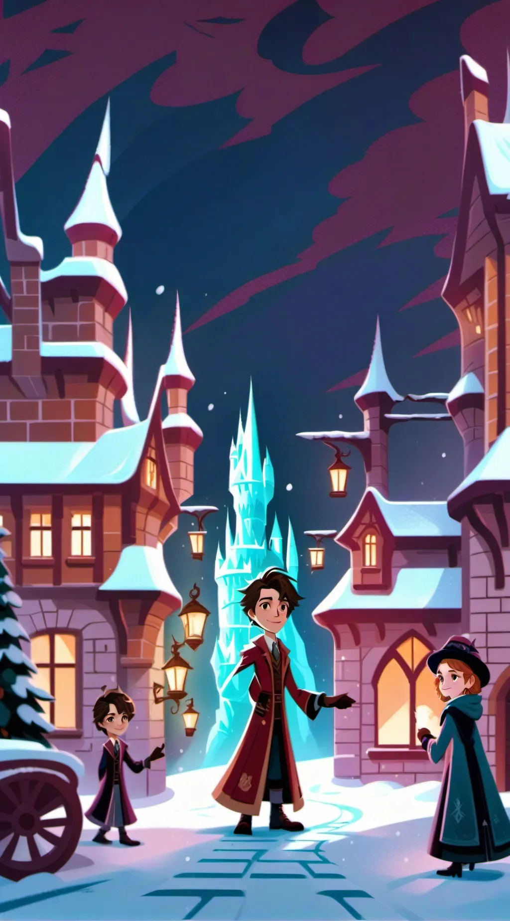 ai character: snow Hogwarts  background
