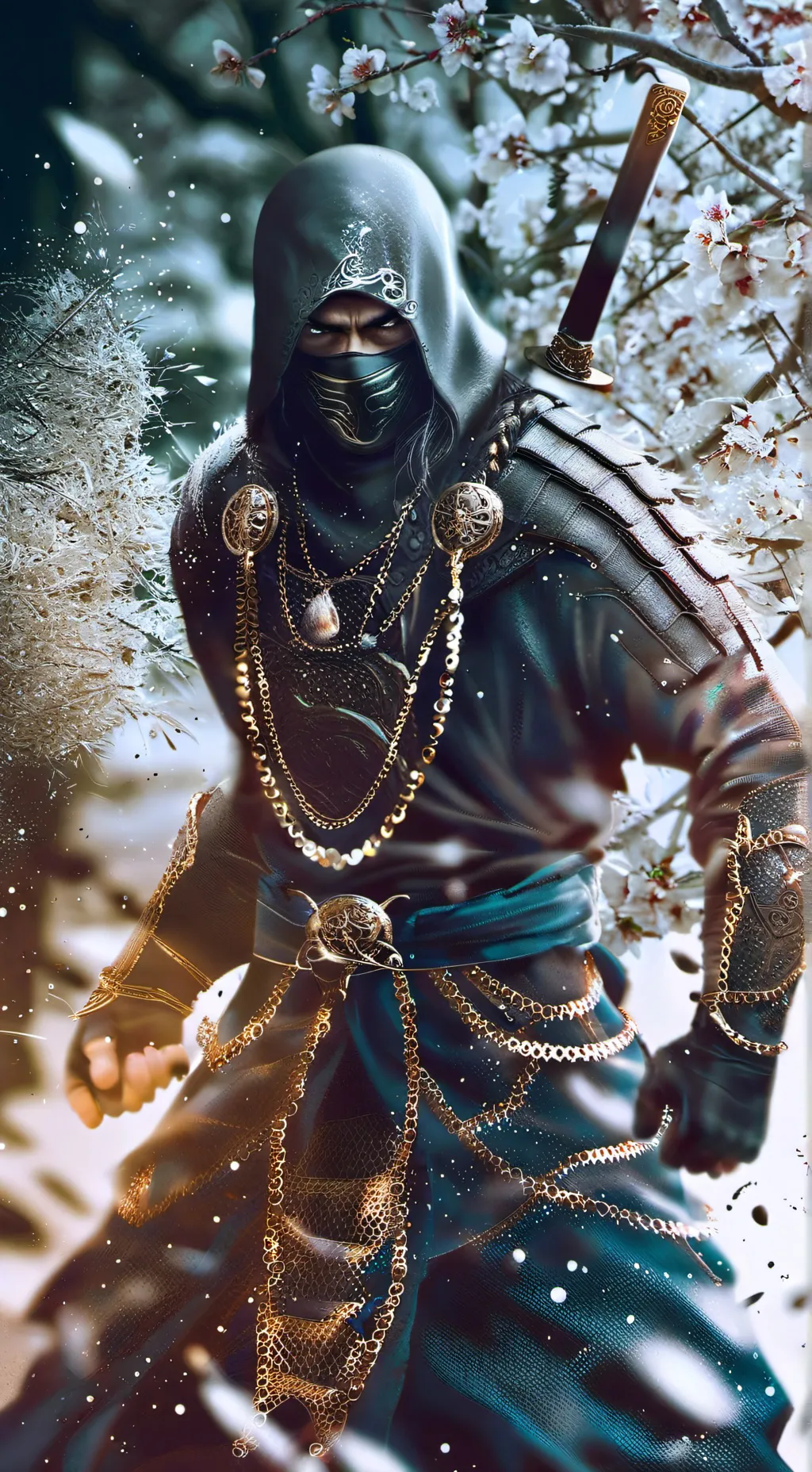 ai character: Ninja sombra background