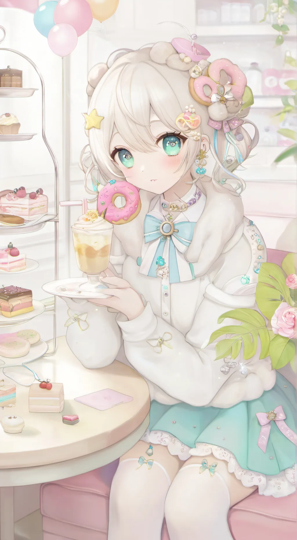 ai character: Mia (cafe)  background