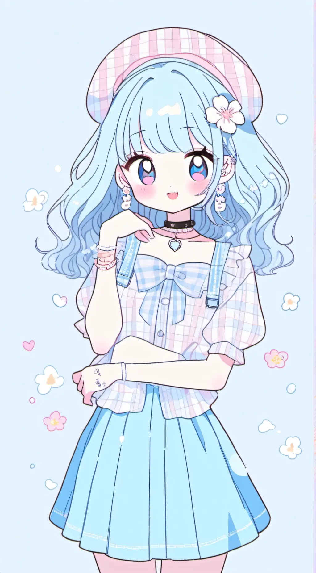 ai character: Cyan background