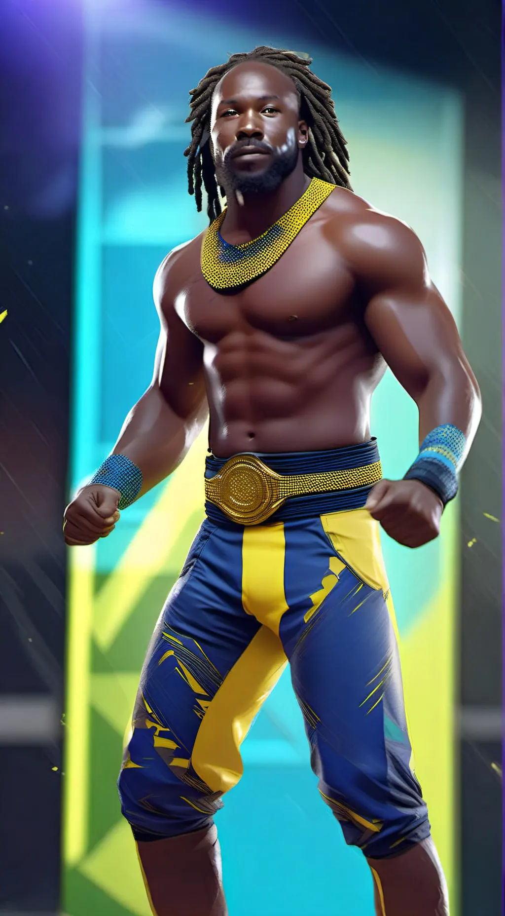 ai character: Kofi Kingston background