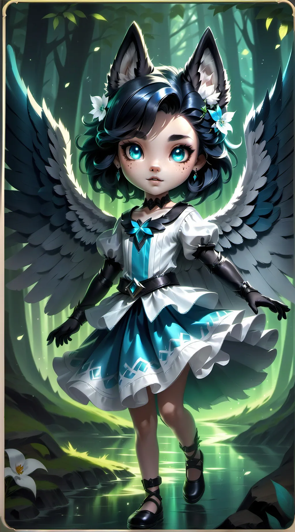 ai character: MHA Fallen Angel background