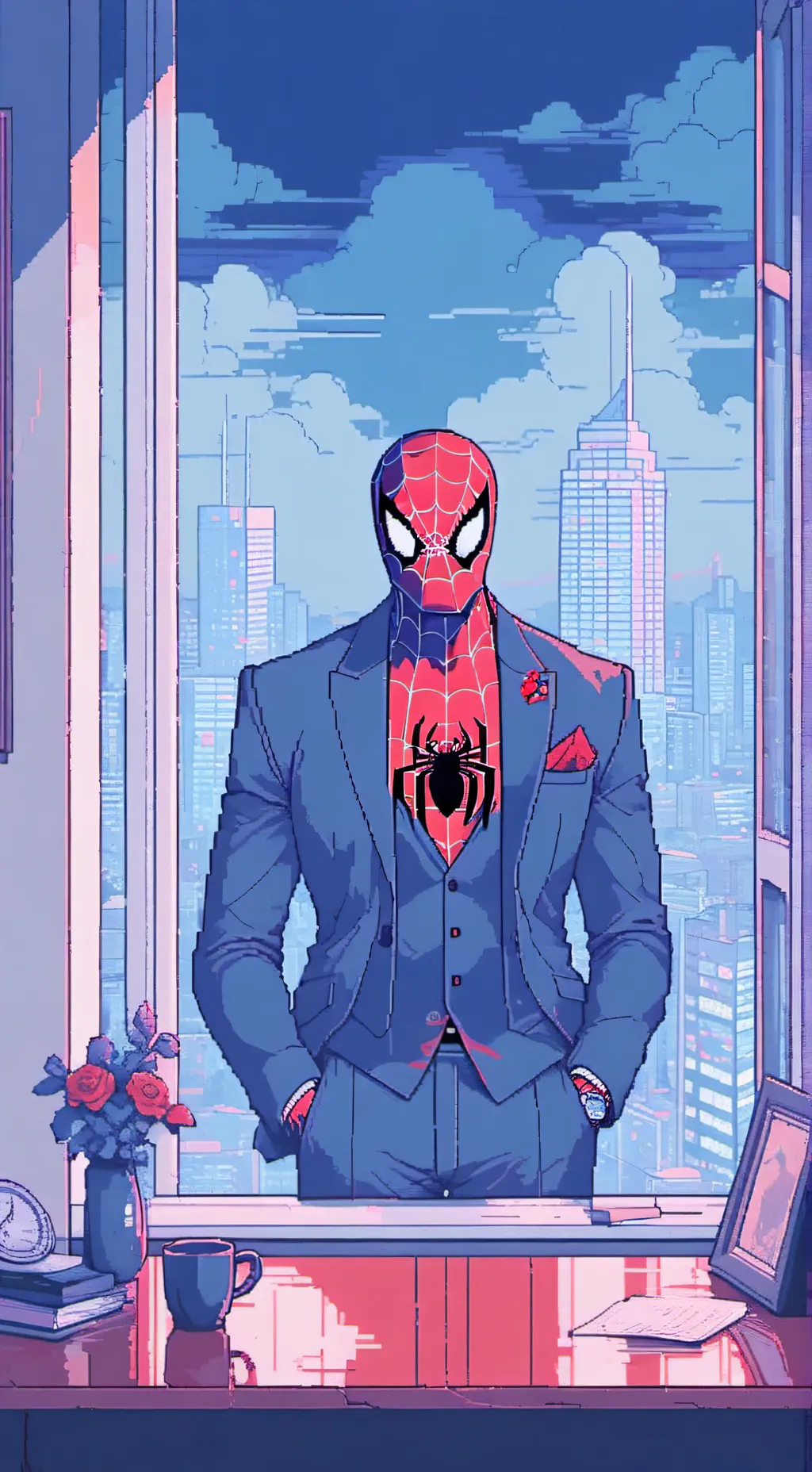 ai character: Spider man background