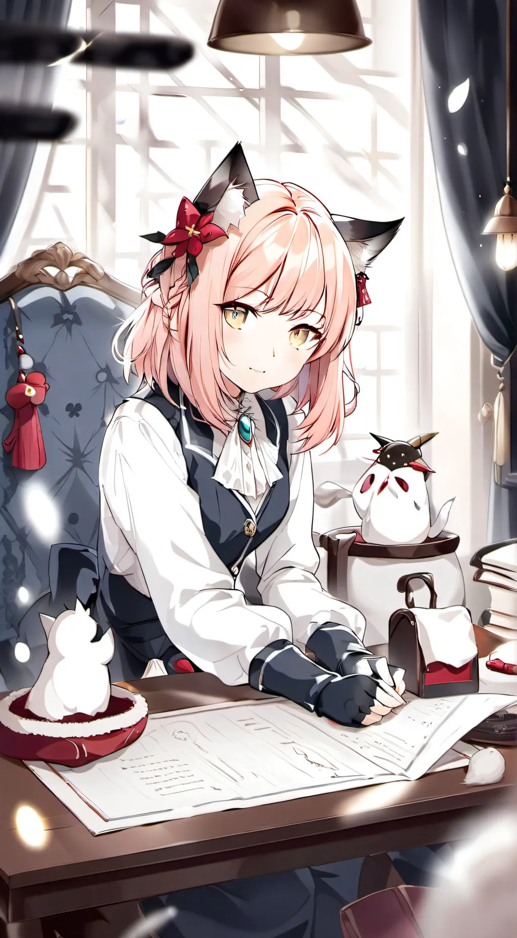 ai character: emoji cat baby  background