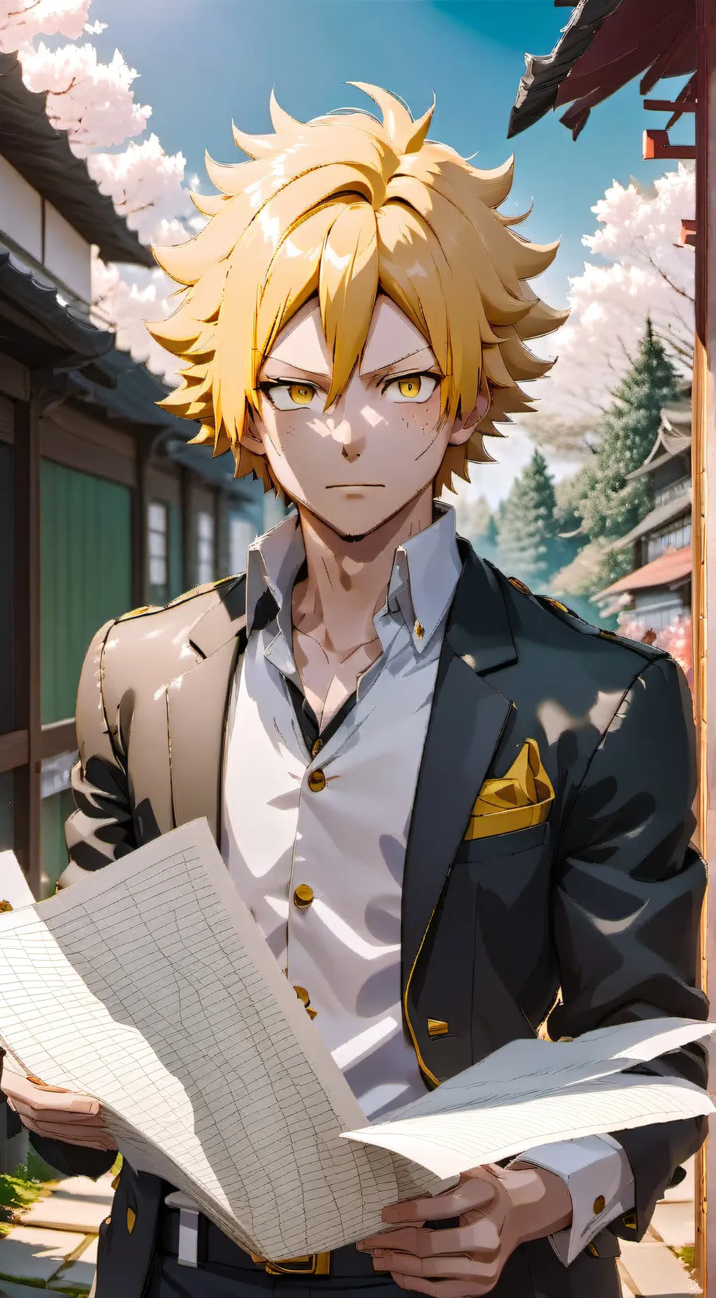 ai character: Denki kaminari  background