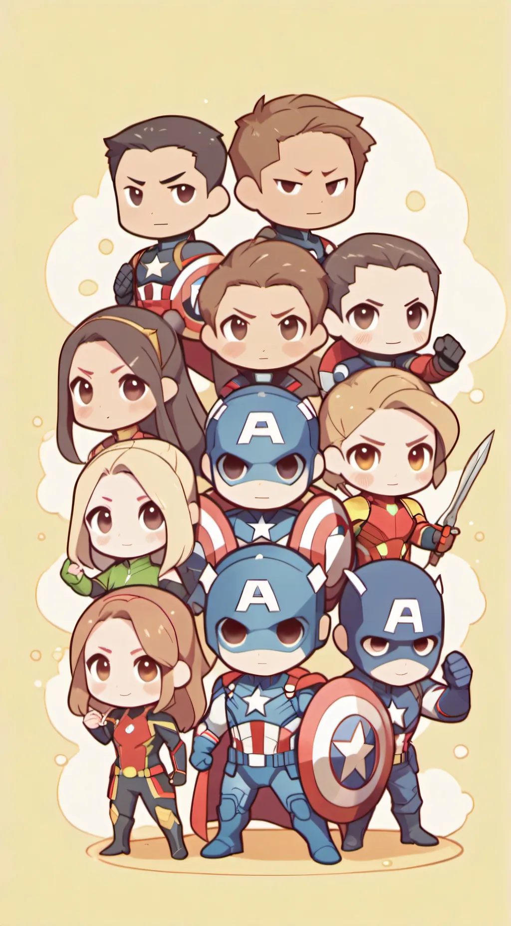 ai character: Avengers cast1 background