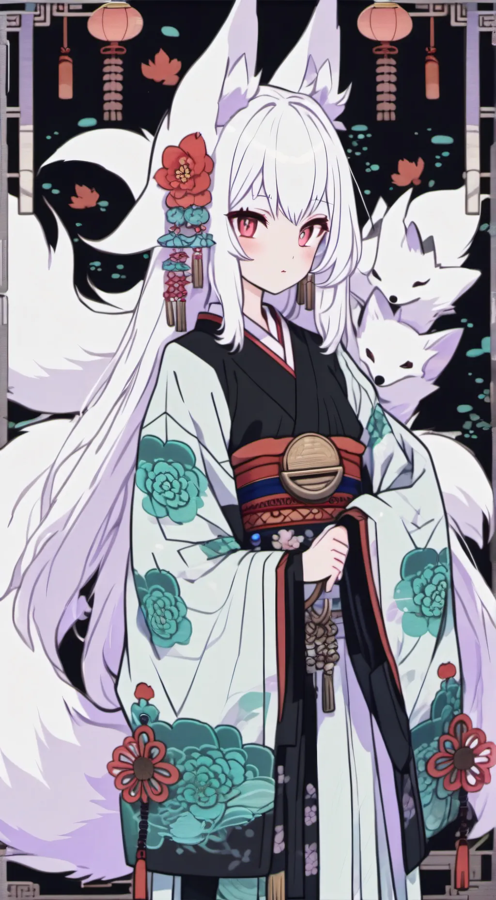 ai character: Kitsune Spirit Fur background