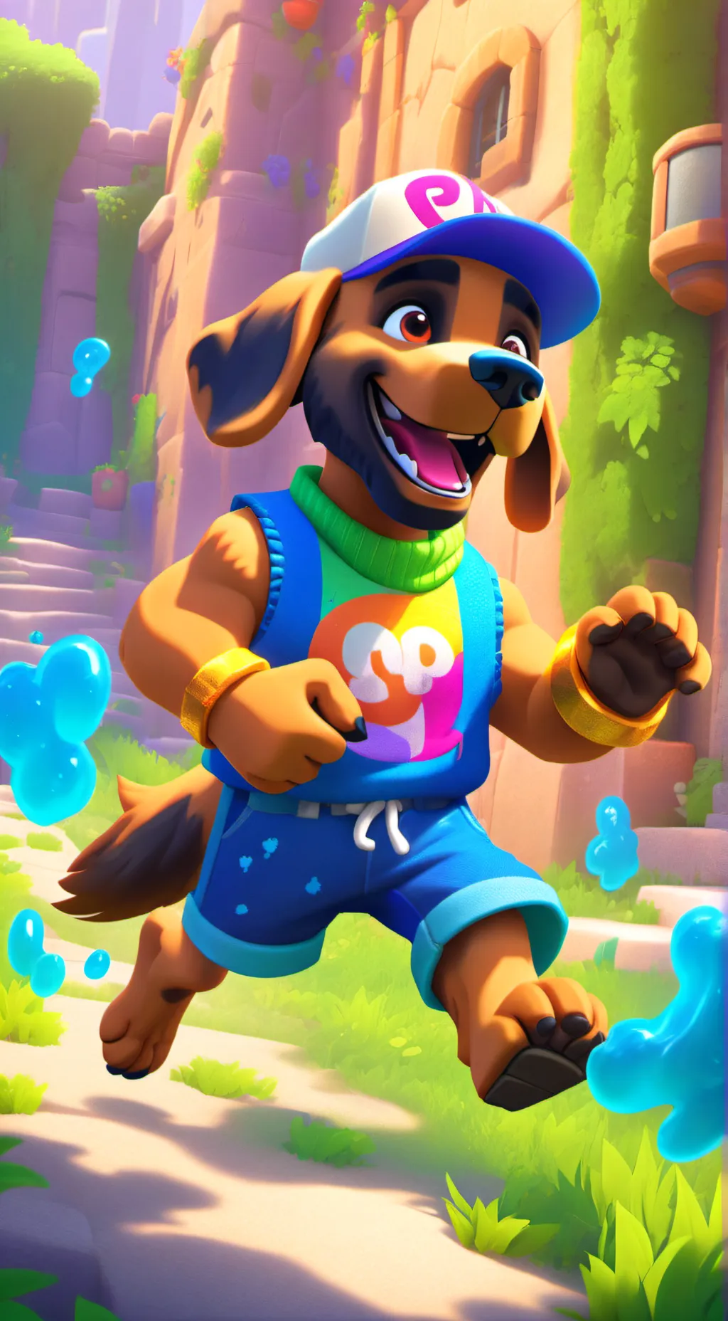 ai character: dog man background