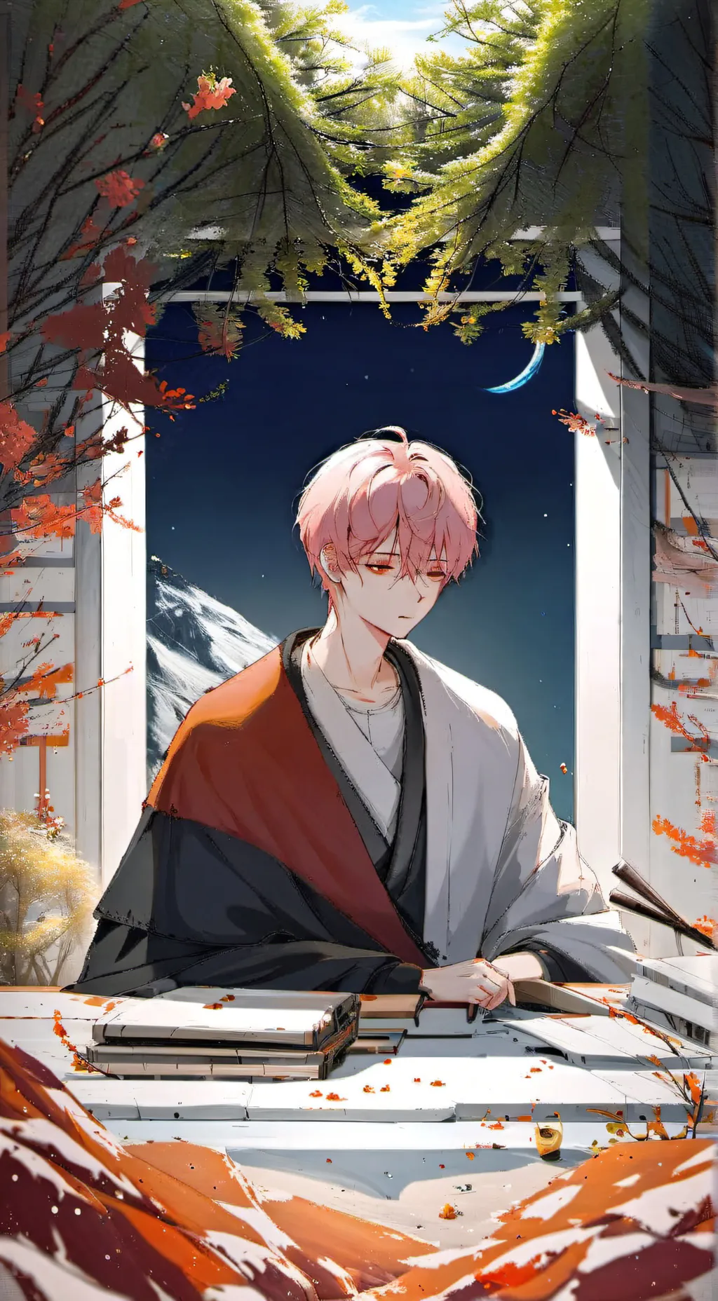ai character: Shoto Todoroki  background