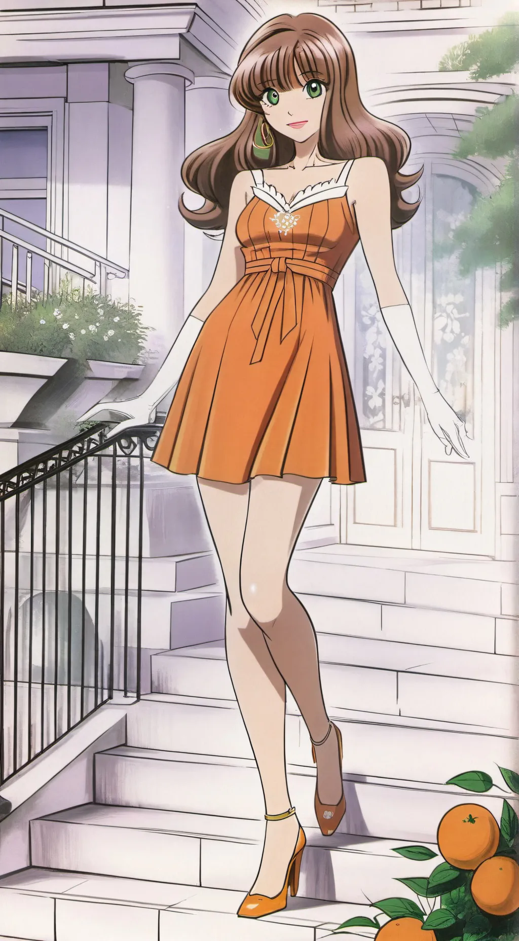 ai character: Lila prom background
