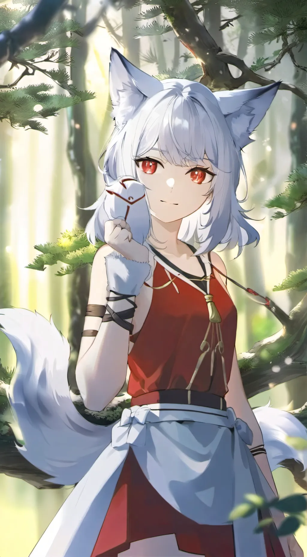 ai character: The Snowspirit Cat background