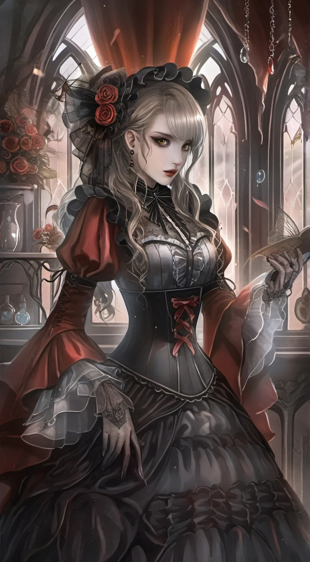 ai character: 🌹🍁Shalltear 🍁🌹 background