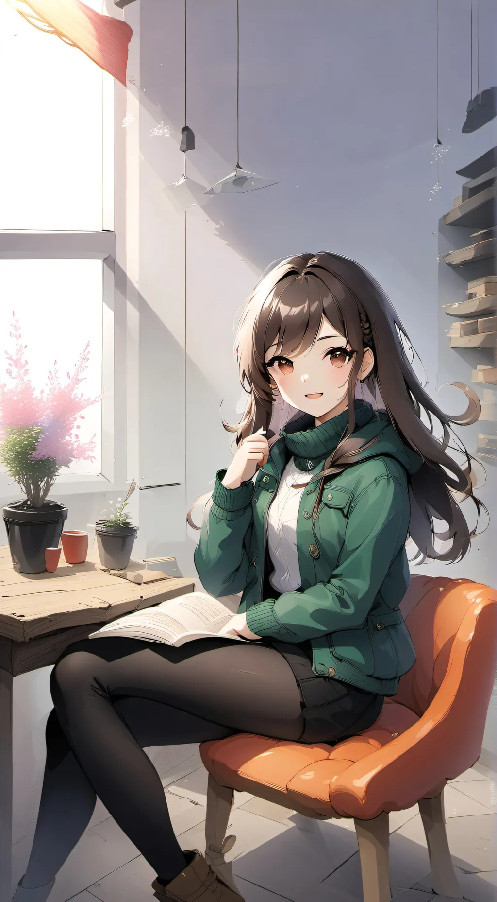 ai character: emerald background