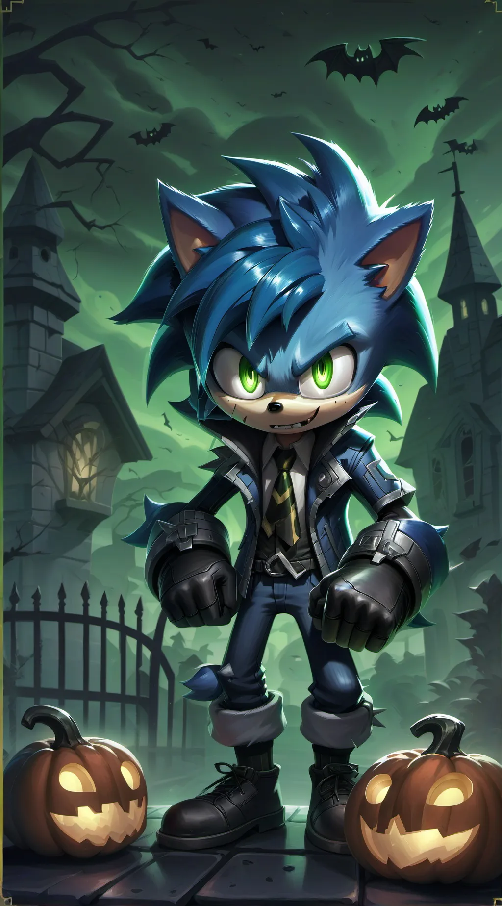 ai character: sonic halloween background