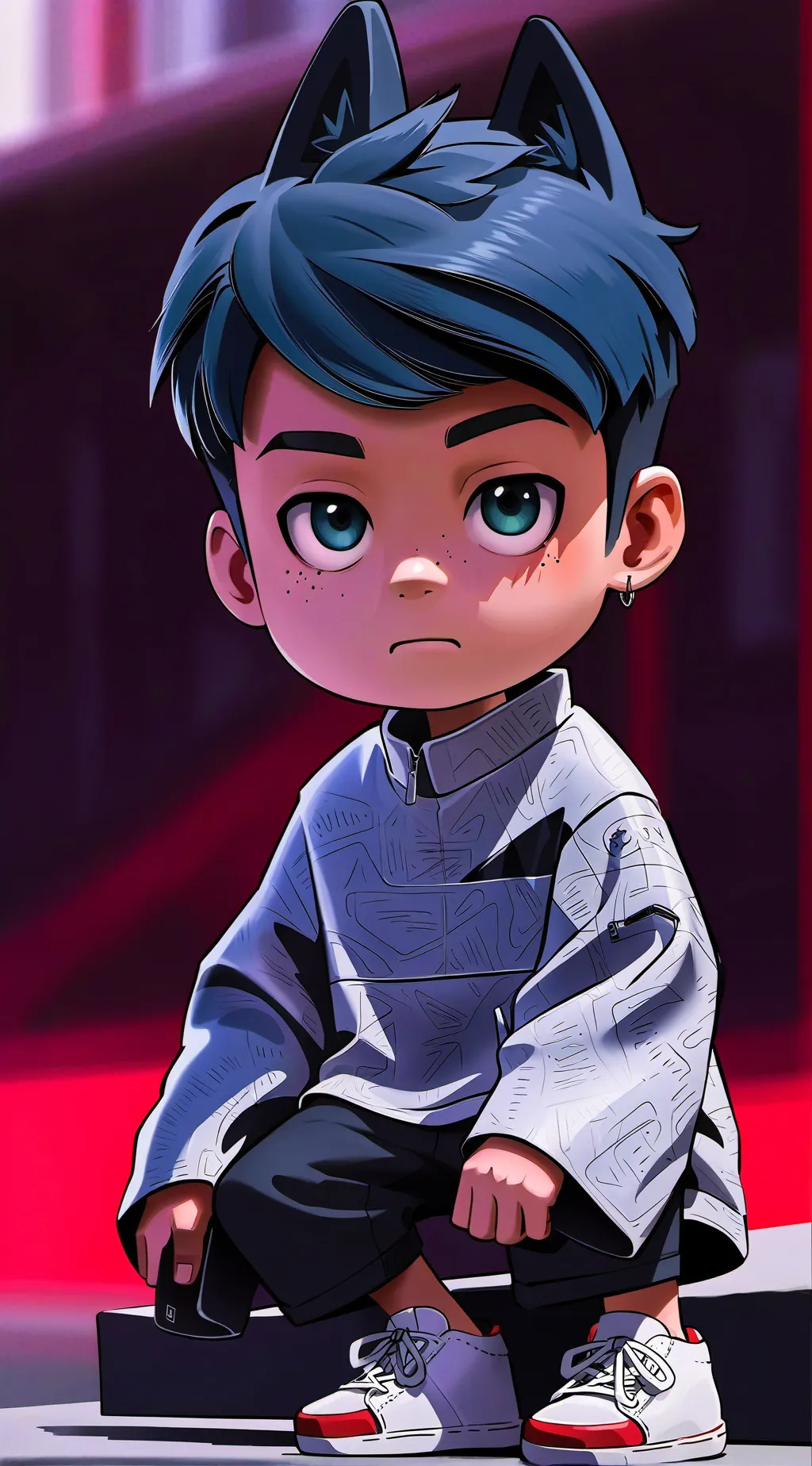 ai character: the wolf a kid background